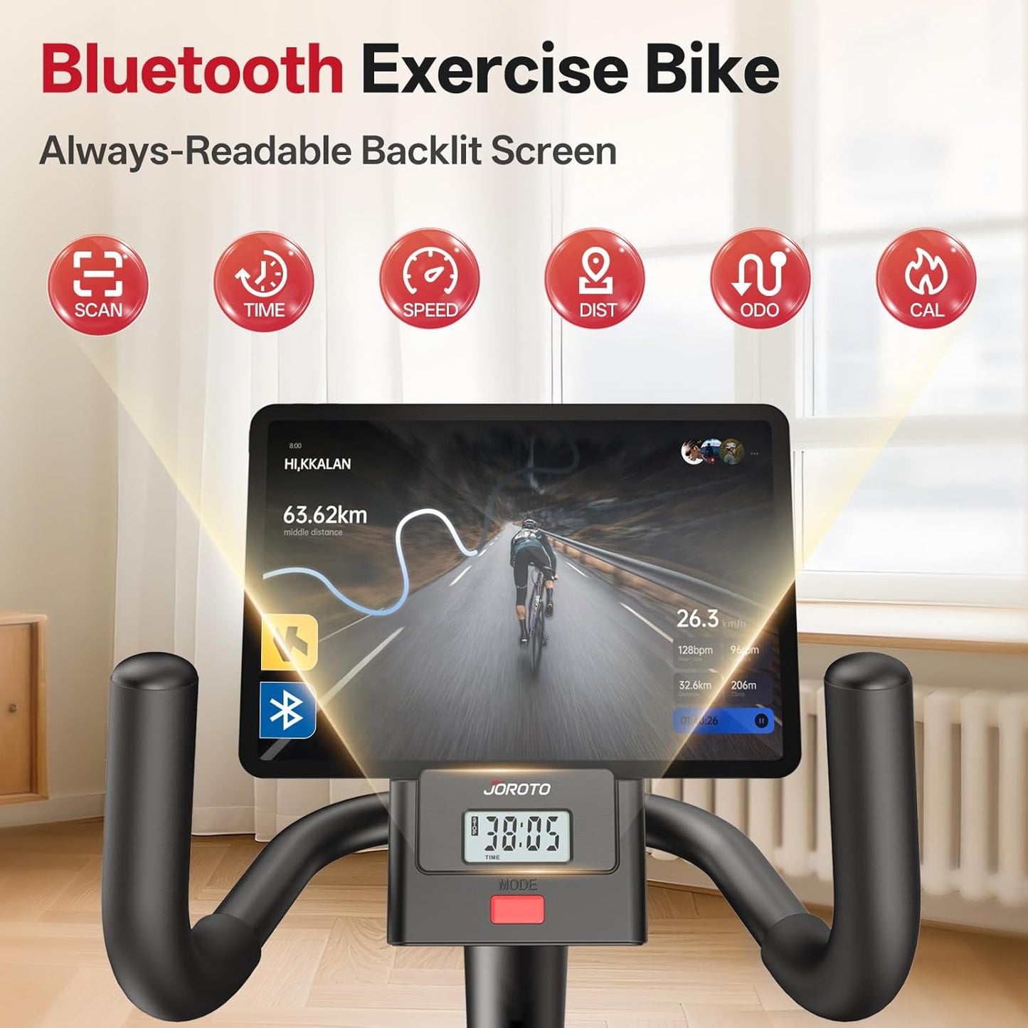Liegeergometer Bluetooth 16 Stufen - bis 136kg LCD Display
