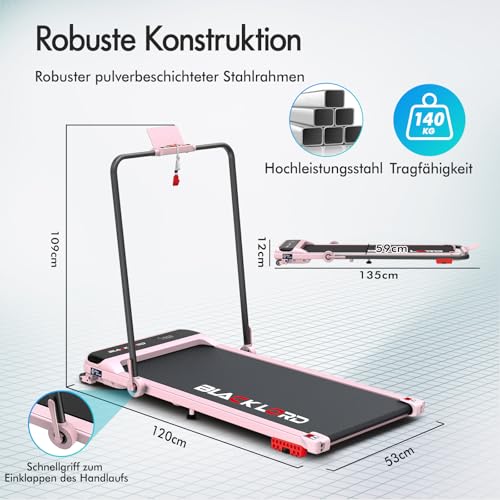 Laufband Walking Pad Klappbar 2,2 PS - Bluetooth LED bis 120kg