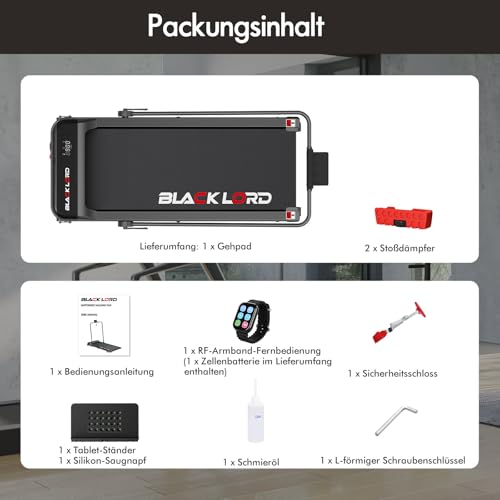 Laufband Walking Pad Klappbar 2,2 PS - Bluetooth LED bis 120kg