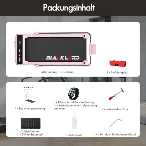 Laufband Walking Pad Klappbar 2,2 PS - Bluetooth LED bis 120kg