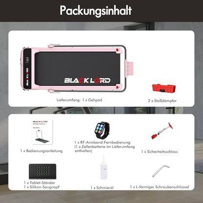 Laufband Walking Pad Klappbar 2,2 PS - Bluetooth LED bis 120kg