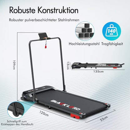 Laufband Walking Pad Klappbar 2,2 PS - Bluetooth LED bis 120kg