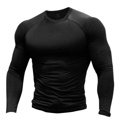 Kompressions Langarmshirt Herren - Fitness Funktionsshirt Eng