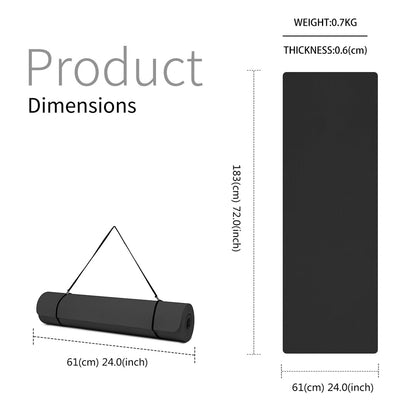 Good Nite Gymnastikmatte Yogamatte Fitnessmatte Rutschfest Trainingsmatte Sport Turn Matten Pilates Matte Bodenturnmatte Mit Tragegurt 183 x 61 x 0.6 cm