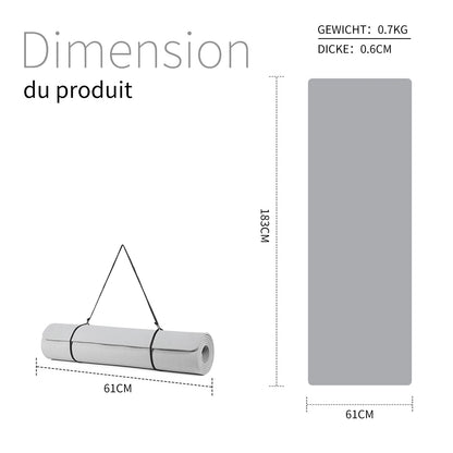 Good Nite Gymnastikmatte Yogamatte Fitnessmatte Rutschfest Trainingsmatte Sport Turn Matten Pilates Matte Bodenturnmatte Mit Tragegurt 183 x 61 x 0.6 cm