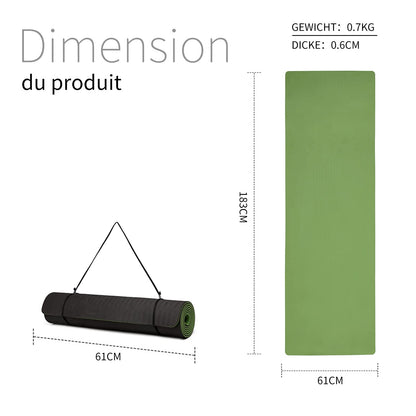 Good Nite Gymnastikmatte Yogamatte Fitnessmatte Rutschfest Trainingsmatte Sport Turn Matten Pilates Matte Bodenturnmatte Mit Tragegurt 183 x 61 x 0.6 cm