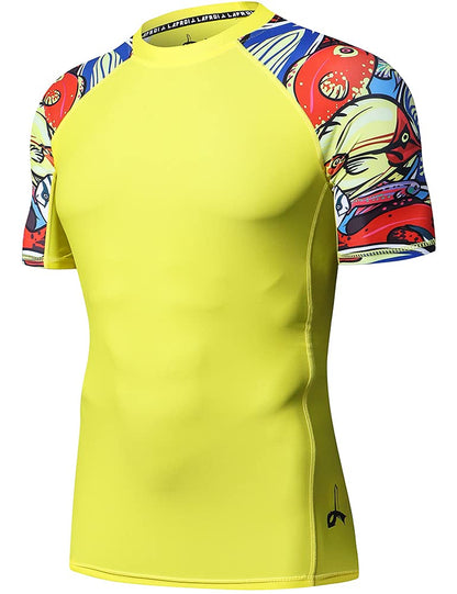 Herren Rashguard Kurzarm Kompression Wassersport
