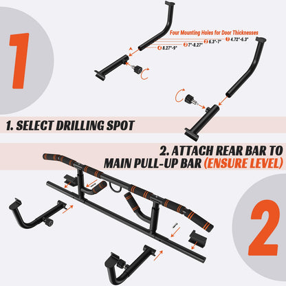 Klimmzugstange mit ergonomischen Griffen für Heimtraining
