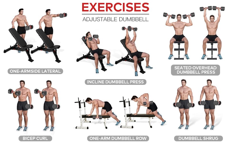 2 x 24/40 kg verstellbare Hanteln, 15-in-1 Hantelset, verstellbare platzsparende Hanteln, Kraft- und Heimtraining, variable Gewichte, platzsparend (24-40 kg)