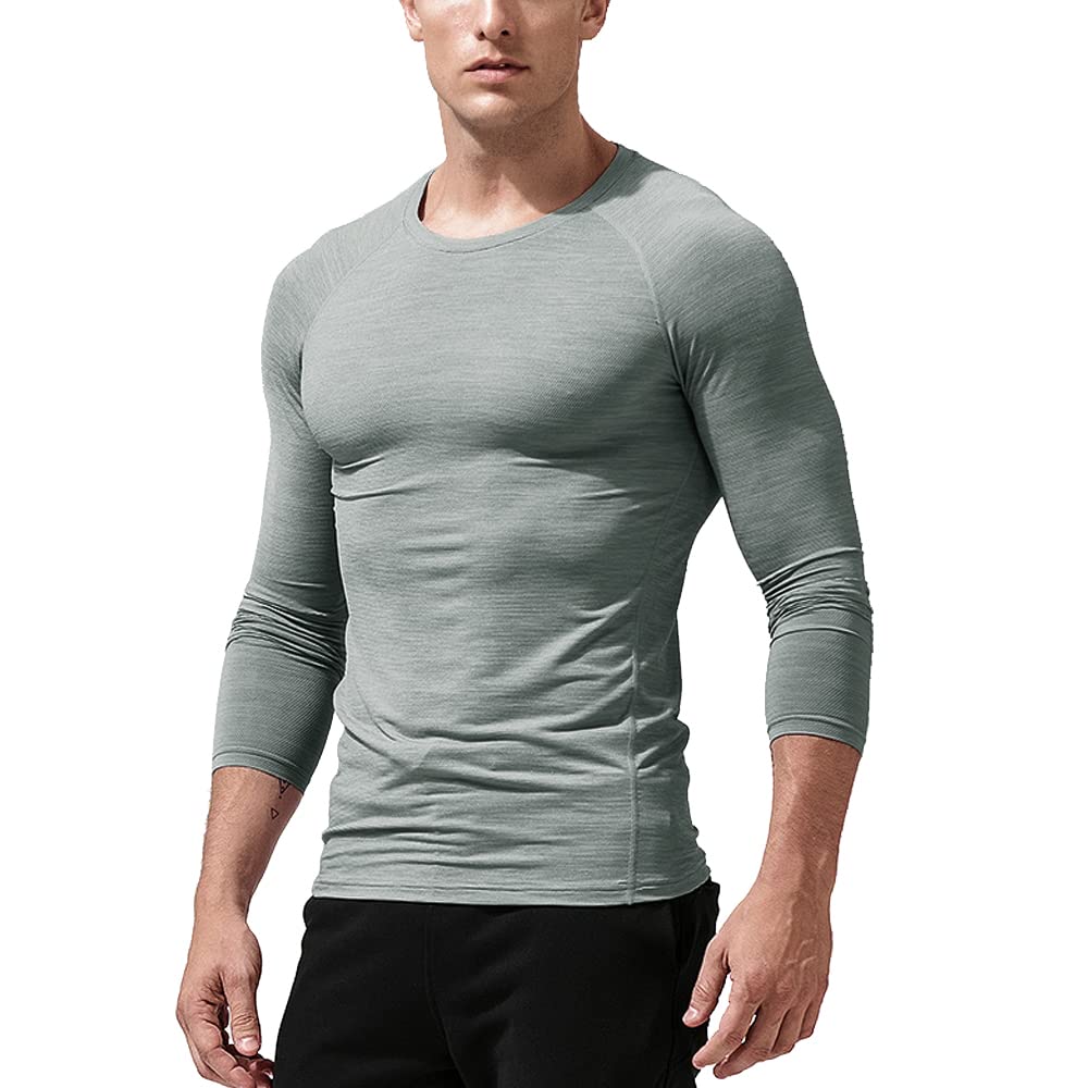 Kompressions Langarmshirt Herren - Fitness Funktionsshirt Eng