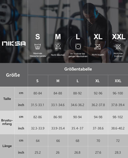 Niksa Funktionsshirt für Herren, Kurzarm, 2-teilig, Kompressionsshirt, Laufshirt, Sportshirt mit Rundhalsausschnitt, Fitnessshirt