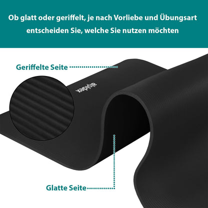 ALPIDEX Yogamatte 183 x 60 x 0,8 cm phthalatfreie Fitnessmatte mit Tragegurt, rutschfest, für Gymnastik, Pilates, Sport, Physiotherapie, HiiT, Yoga, Training und Schlafmatte, hautfreundlich