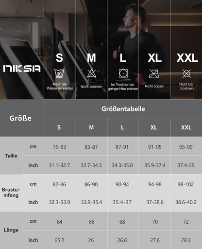 Kompressions Funktionsshirt Herren - Atmungsaktiv Schnelltrocknend