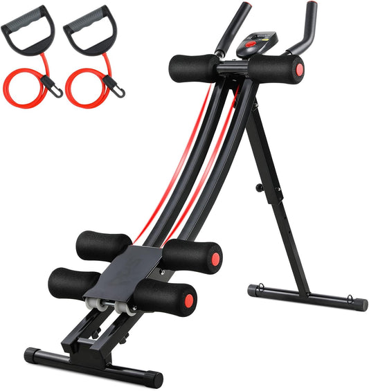 Bauchmuskeltrainer klappbar mit LCD Monitor 4 Widerstandsstufen
