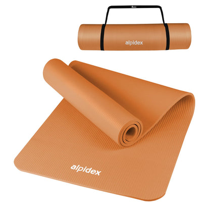 ALPIDEX Yogamatte 183 x 60 x 0,8 cm phthalatfreie Fitnessmatte mit Tragegurt, rutschfest, für Gymnastik, Pilates, Sport, Physiotherapie, HiiT, Yoga, Training und Schlafmatte, hautfreundlich