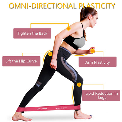 Fitnessbänder 5 Stufen Set 100% Latex - mit Tragetasche & Anleitung