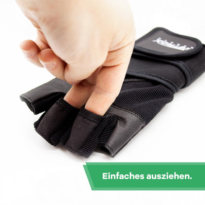 Trainingshandschuhe mit Handgelenkstütze - Leder Fitnesshandschuhe