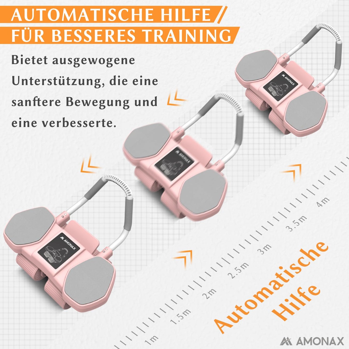 Bauchmuskeltrainer AB Roller 2-in-1 mit Kniematte - bis 150kg