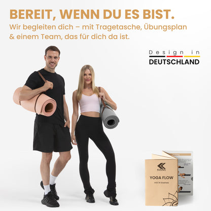 Yogamatte Rutschfest Gelenkschonend - 2 Dicken 1,0 & 1,5 cm NBR
