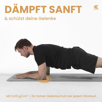Yogamatte Rutschfest Gelenkschonend - 2 Dicken 1,0 & 1,5 cm NBR