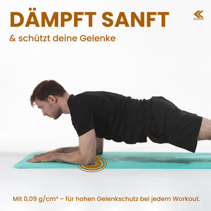 Yogamatte Rutschfest Gelenkschonend - 2 Dicken 1,0 & 1,5 cm NBR