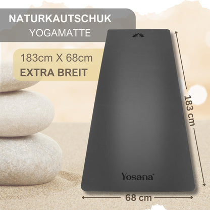 Yogamatte Naturkautschuk Ultra Grip - Extra Breit 68cm 4mm