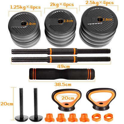 CCLIFE Hanteln Set aus 2 Hanteln Einstellbares Hantelset Professionelle Hantel mit verbindendem Stahlrohr-Gewichten
