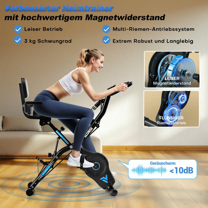 Heimtrainer Fahrrad 5-in-1 Klappbar - 16 Stufen 10dB Leise bis 160kg