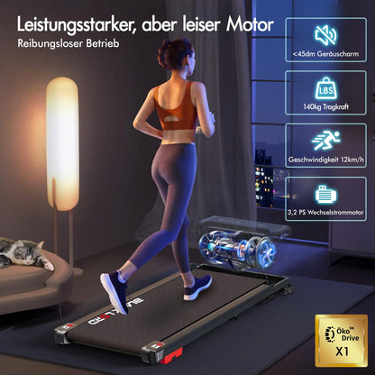 Laufband Walking Pad Klappbar 2,2 PS - Bluetooth LED bis 120kg