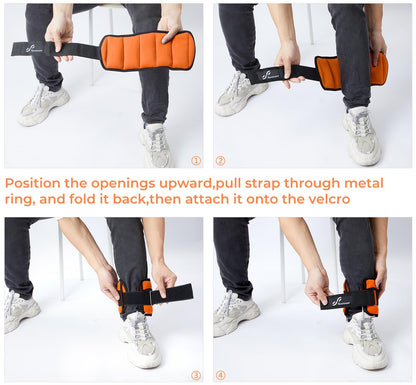 Knöchelgewichte Verstellbar 2er Pack - 0,45-2,25kg pro Knöchel