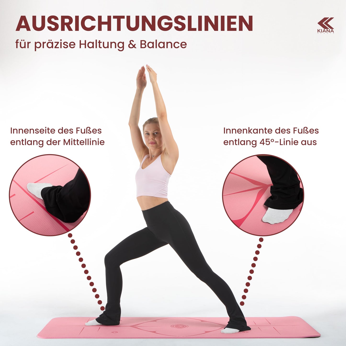 Yogamatte Rutschfest Gelenkschonend - 2 Dicken 1,0 & 1,5 cm NBR