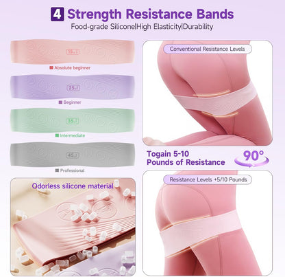 Widerstandsbänder Pilates rutschfest 4 Stärken
