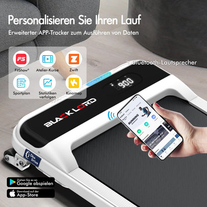 Laufband Walking Pad Klappbar 2,2 PS - Bluetooth LED bis 120kg
