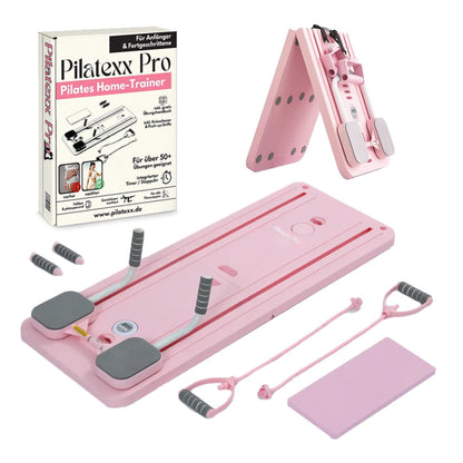 Pro – Klappbarer Pilates-Reformer & Heimtrainer – Über 50 Übungen mit Videoanleitungen – Inklusive Timer, Widerstandsbändern, Griffen & Kniepolstern – Ganzkörpertraining
