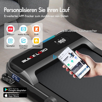 Laufband Walking Pad Klappbar 2,2 PS - Bluetooth LED bis 120kg