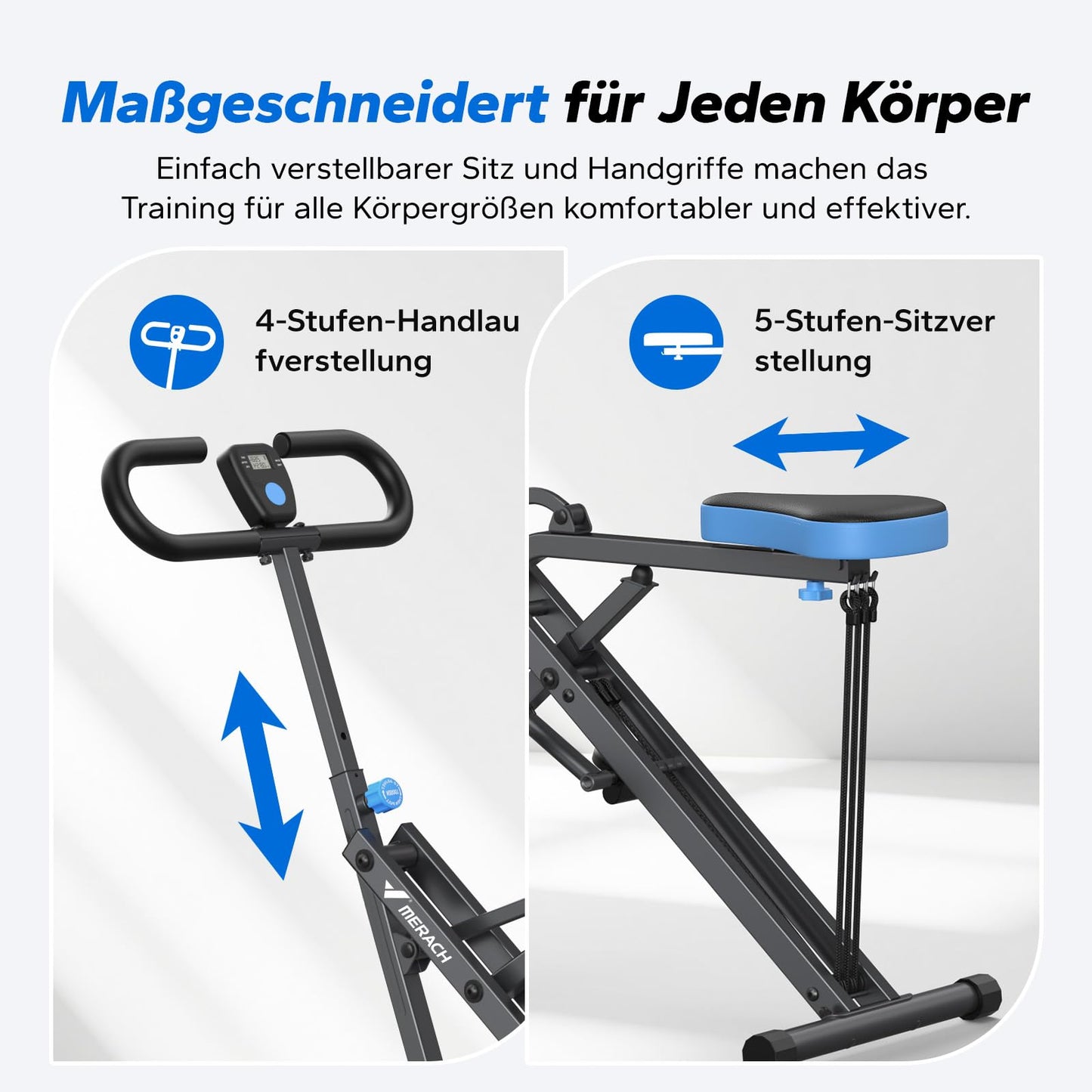 Squat Rudergerät 2-in-1 Klappbar - Gesäß Bein Training bis 160kg