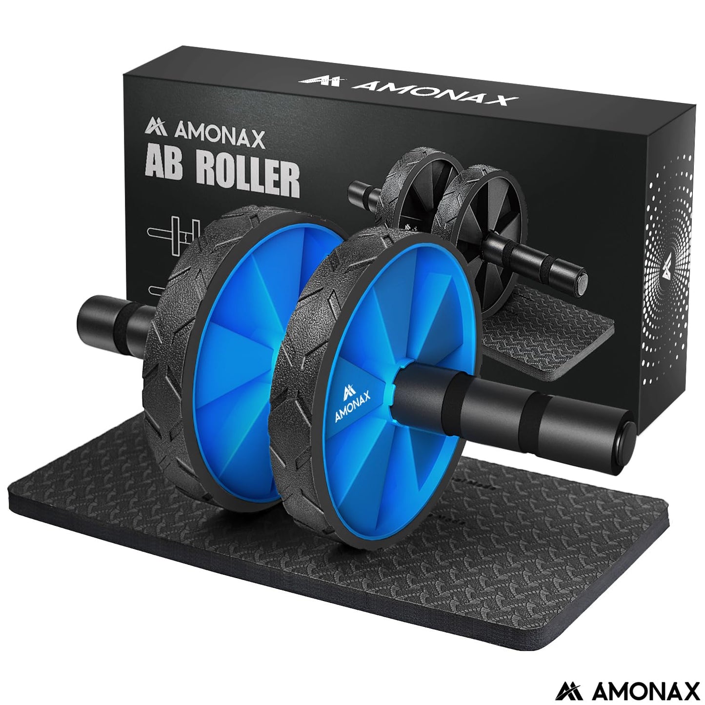 Bauchmuskeltrainer AB Roller 2-in-1 mit Kniematte - bis 150kg