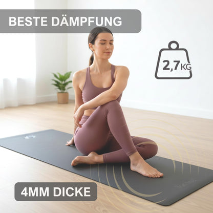 Yogamatte Naturkautschuk Ultra Grip - Extra Breit 68cm 4mm