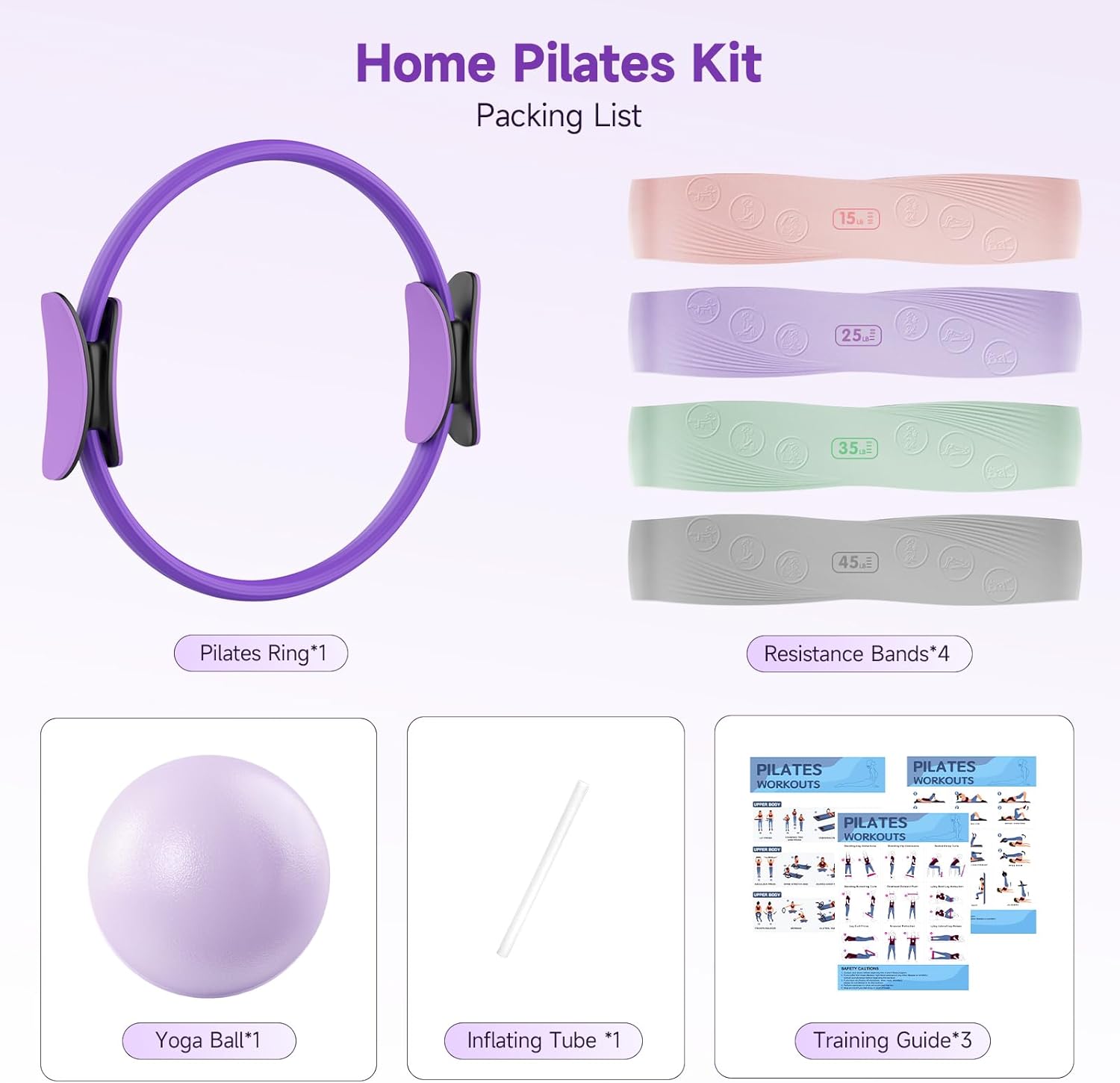 Pilates Ring Widerstandsbänder Set Anfänger Fortgeschrittene
