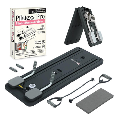 Pro – Klappbarer Pilates-Reformer & Heimtrainer – Über 50 Übungen mit Videoanleitungen – Inklusive Timer, Widerstandsbändern, Griffen & Kniepolstern – Ganzkörpertraining