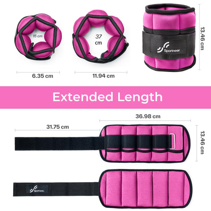 Knöchelgewichte Verstellbar 2er Pack - 0,45-2,25kg pro Knöchel