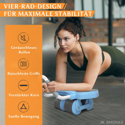 Bauchmuskeltrainer AB Roller 2-in-1 mit Kniematte - bis 150kg