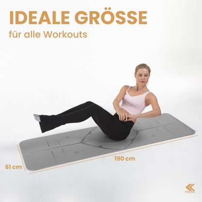 Yogamatte Rutschfest Gelenkschonend - 2 Dicken 1,0 & 1,5 cm NBR