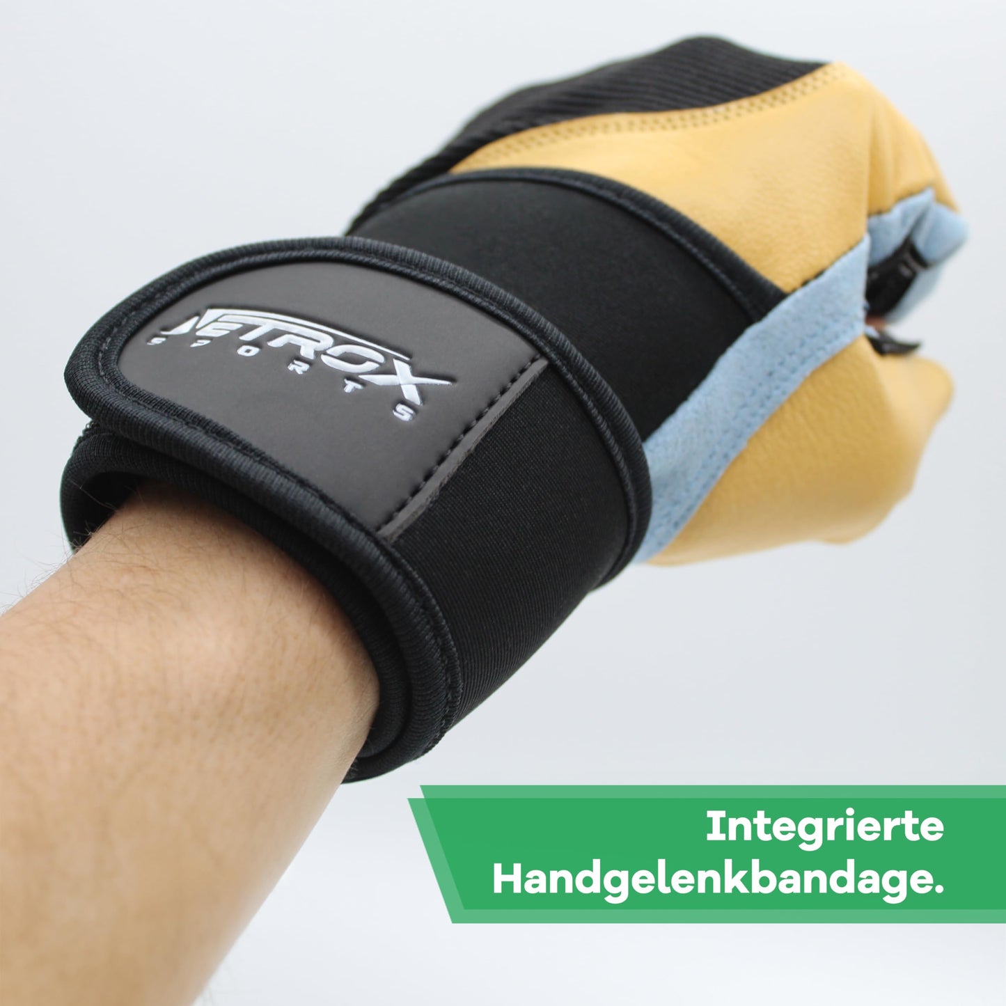 Trainingshandschuhe mit Handgelenkstütze - Leder Fitnesshandschuhe