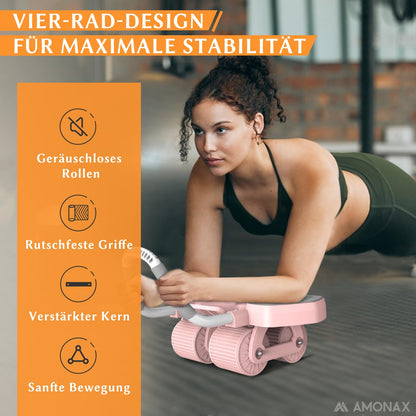 Bauchmuskeltrainer AB Roller 2-in-1 mit Kniematte - bis 150kg