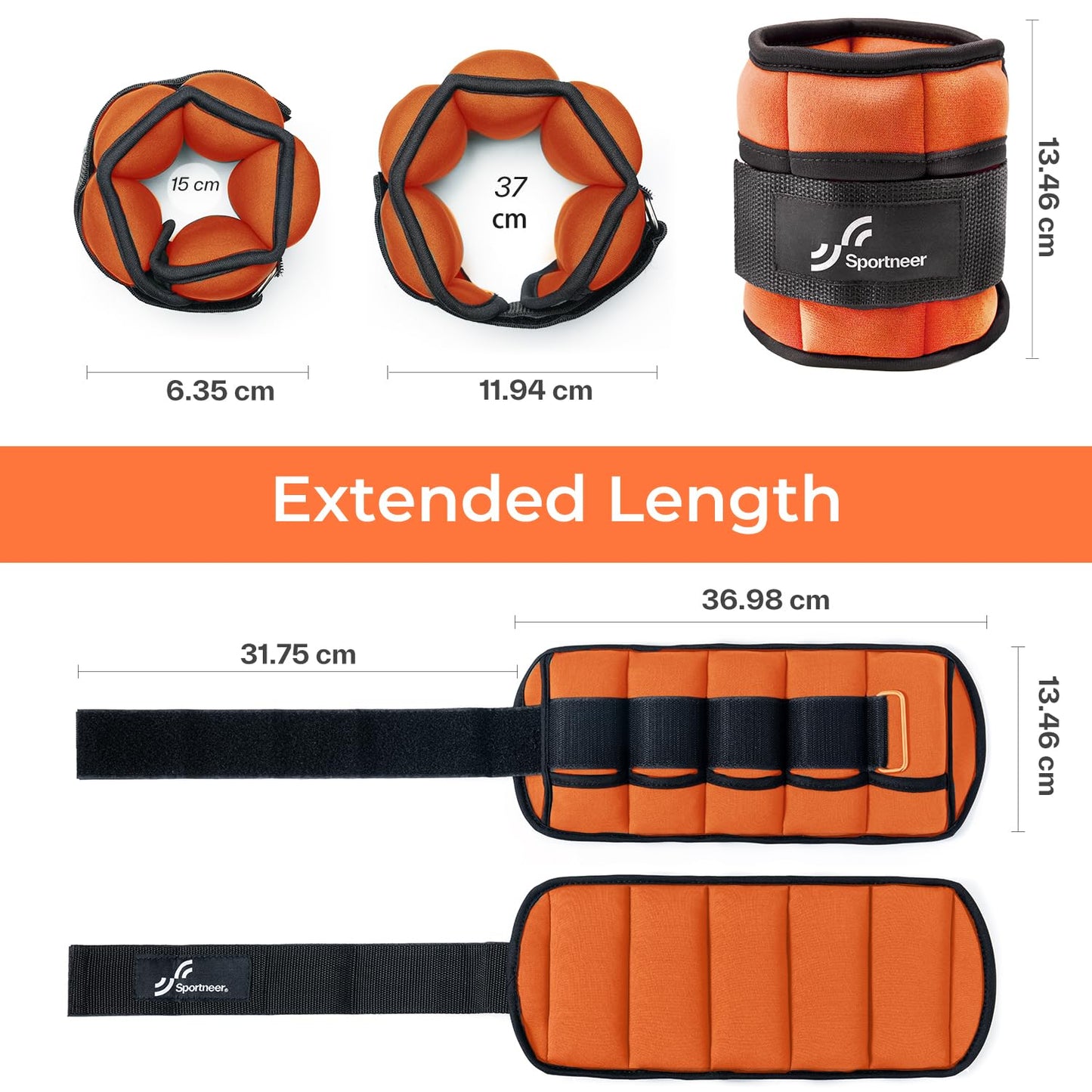 Knöchelgewichte Verstellbar 2er Pack - 0,45-2,25kg pro Knöchel