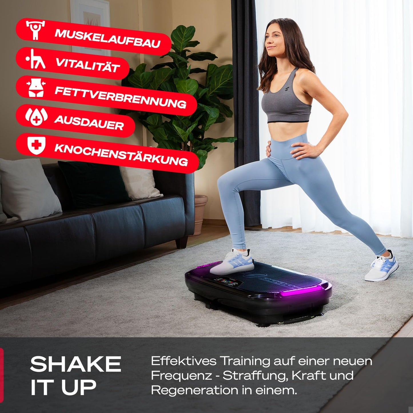 Vibrationsplatte Sportstech VP250 - 180 Stufen Bluetooth bis 120kg