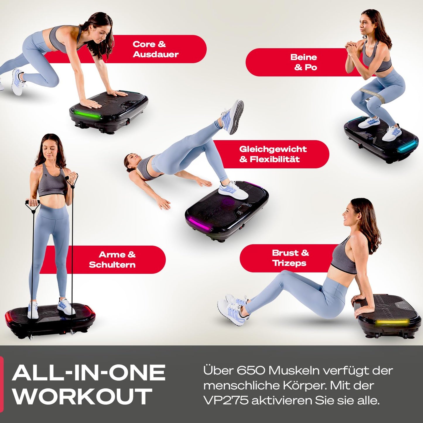 Vibrationsplatte Sportstech VP250 - 180 Stufen Bluetooth bis 120kg