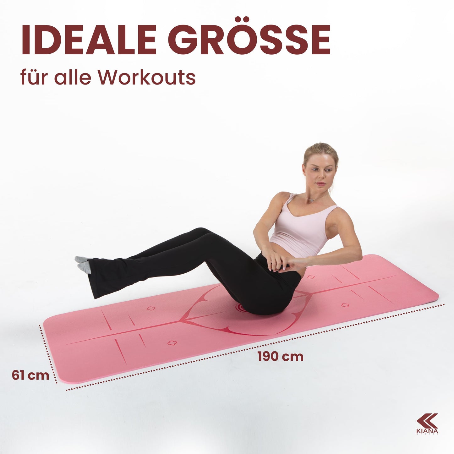 Yogamatte Rutschfest Gelenkschonend - 2 Dicken 1,0 & 1,5 cm NBR