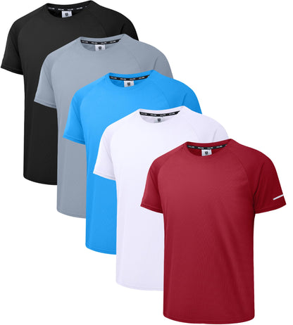 Sport T-Shirt Herren 3er/5er Pack - Atmungsaktiv & Schnelltrocknend